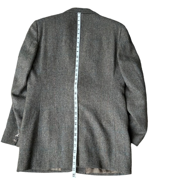Vintage By Haggar Mens Brown Herringbone Wool Tweed Two Button Sport Coat Sz.42L - Picture 14 of 16